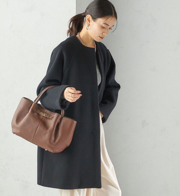 SHIPS for women「Pure SUPER100 ノーカラー コート」|ノーカラーコート|