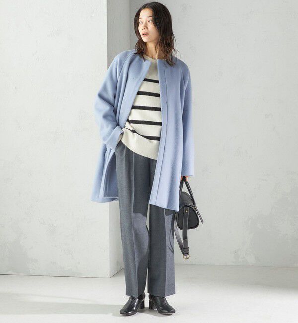 SHIPS for women「Pure SUPER100 ノーカラー コート」|ノーカラーコート|