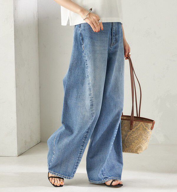 SHIPS for women「【SHIPS別注】BIT BLUE:バレル レック デニム パンツ」|デニム|