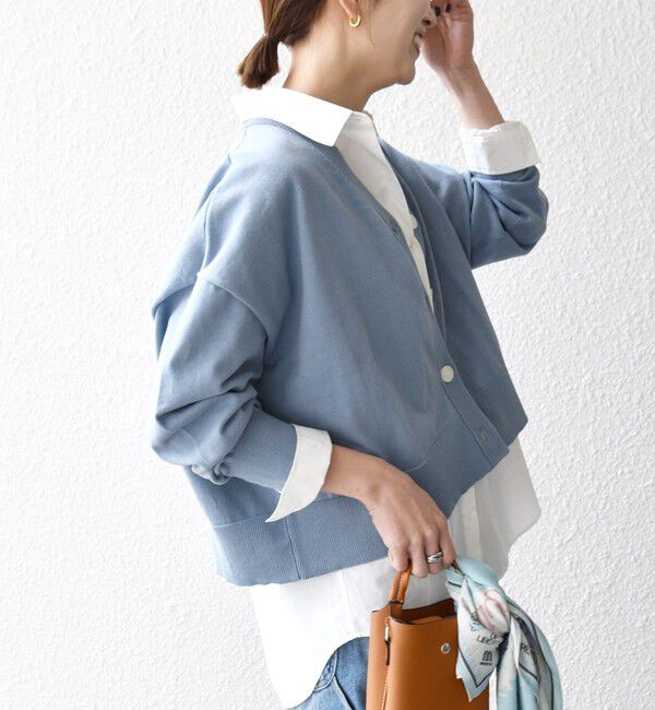 SHIPS any「SHIPS any:〈手洗い可能〉コットン ミックス Vネック コンパクト カーディガン」|カーディガン|