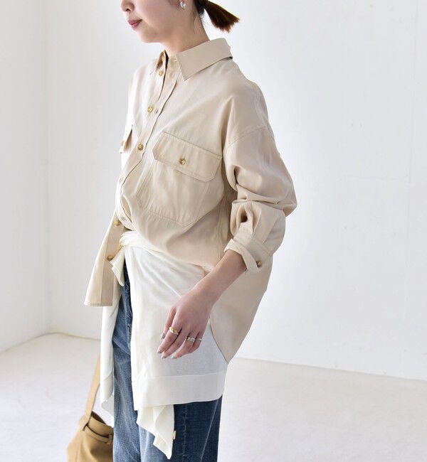 quaranciel「quaranciel:〈洗濯機可能〉フィブリル レギュラーカラー シャツ」|シャツ・ブラウス|