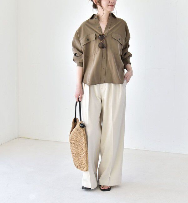 quaranciel「quaranciel:〈洗濯機可能〉フィブリル レギュラーカラー シャツ」|シャツ・ブラウス|