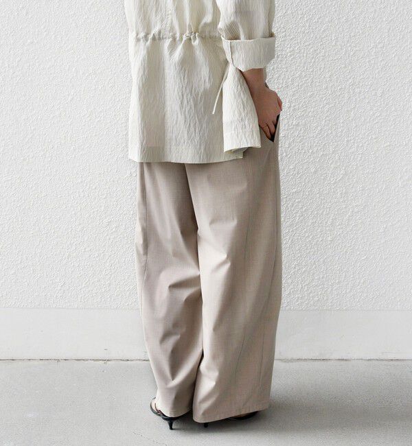 SHIPS for women「〈手洗い可能〉トロ ピン ストライプ ウエスト ギャザー パンツ」|その他|