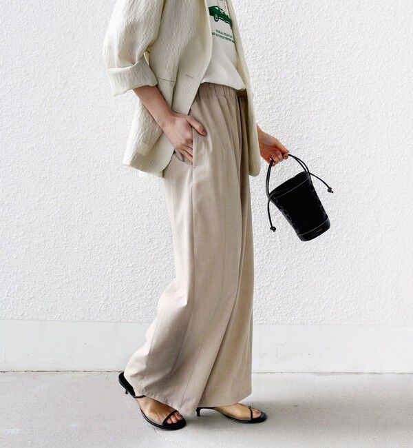 SHIPS for women「〈手洗い可能〉トロ ピン ストライプ ウエスト ギャザー パンツ」|その他|