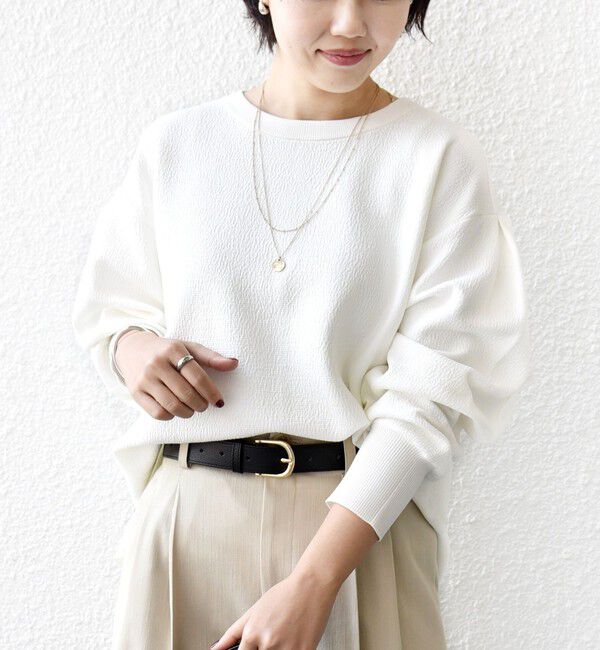 SHIPS for women「〈手洗い可能〉ダブル フェイス ニット リブ コンビ プルオーバー」|Tシャツ・カットソー|