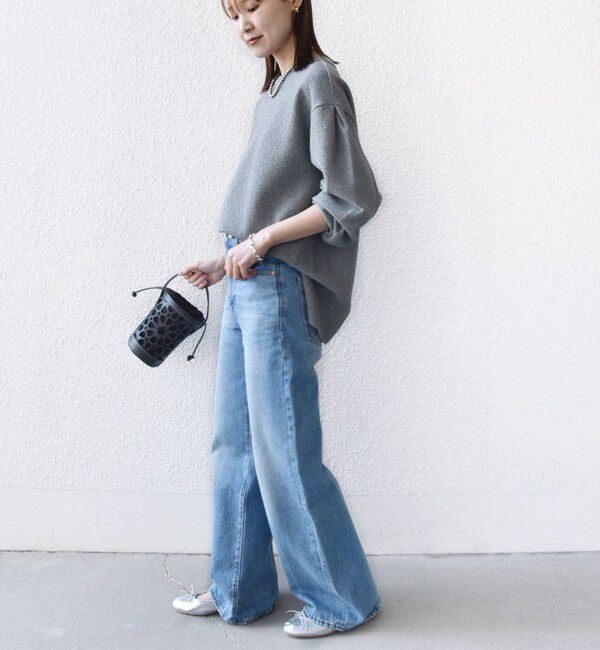 SHIPS for women「〈手洗い可能〉ダブル フェイス ニット リブ コンビ プルオーバー」|Tシャツ・カットソー|