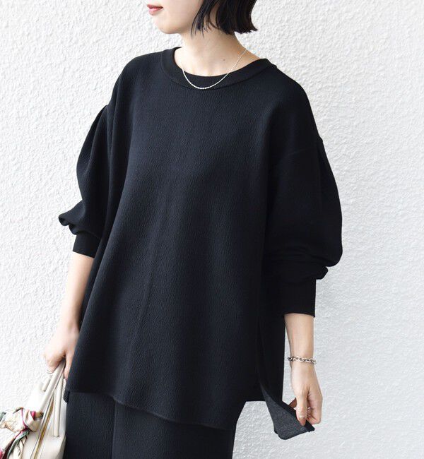 SHIPS for women「〈手洗い可能〉ダブル フェイス ニット リブ コンビ プルオーバー」|Tシャツ・カットソー|