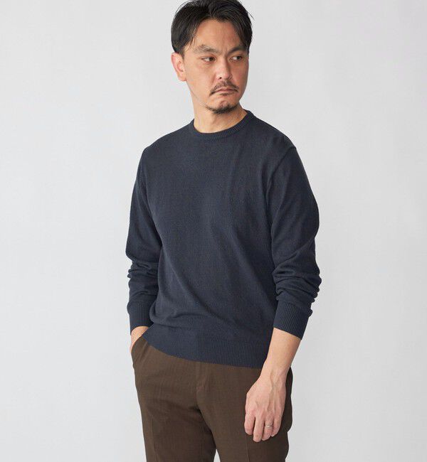 SHIPS「SHIPS: 14ゲージ アムンゼン クルーネック ロングスリーブ ニット」|ニット・セーター|ネイビー