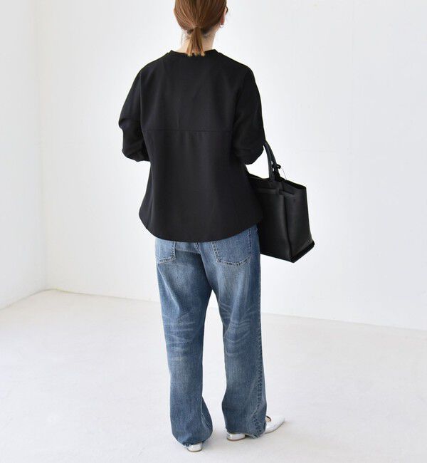 quaranciel「quaranciel:〈洗濯機可能〉カットジョーゼット ドッキング コルセット プルオーバー」|Tシャツ・カットソー|