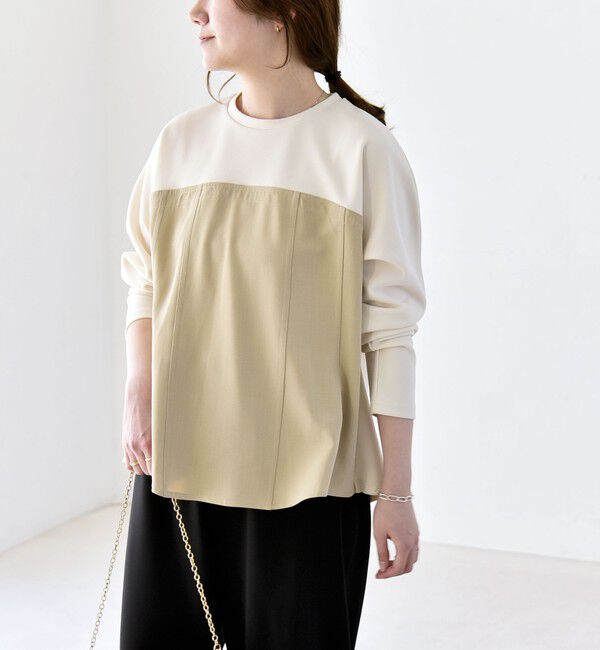 quaranciel「quaranciel:〈洗濯機可能〉カットジョーゼット ドッキング コルセット プルオーバー」|Tシャツ・カットソー|