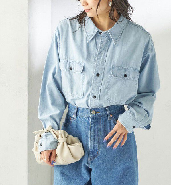 SHIPS for women「NINE CASE:〈洗濯機可能〉シャンブレー シャツ」|シャツ・ブラウス|ライトブルー