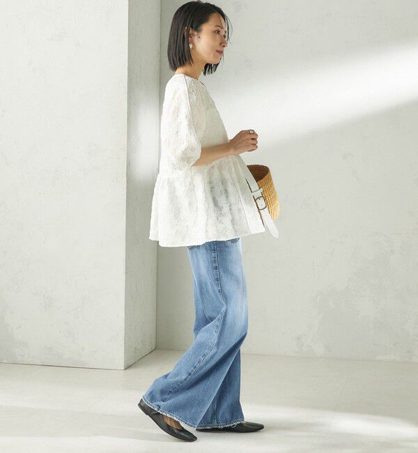 SHIPS for women「〈手洗い可能〉ジャカード ペプラム ブラウス」|シャツ・ブラウス|