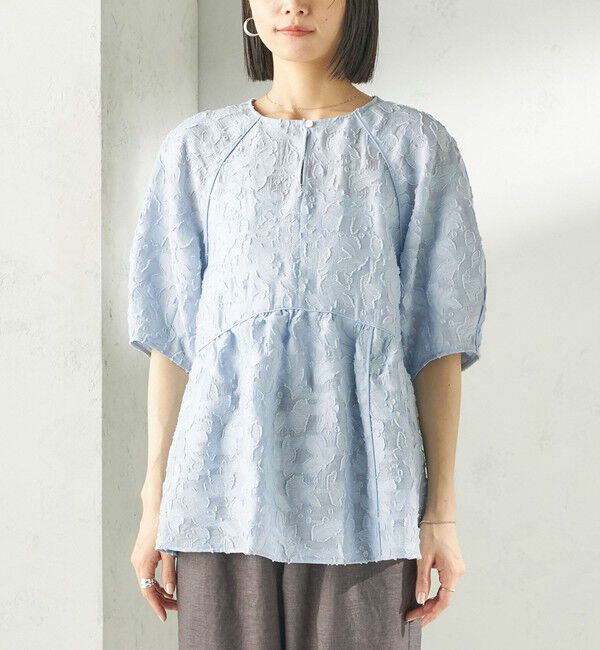 SHIPS for women「〈手洗い可能〉ジャカード ペプラム ブラウス」|シャツ・ブラウス|