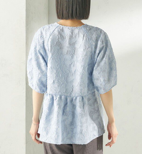 SHIPS for women「〈手洗い可能〉ジャカード ペプラム ブラウス」|シャツ・ブラウス|