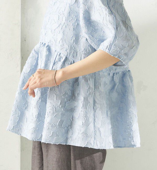 SHIPS for women「〈手洗い可能〉ジャカード ペプラム ブラウス」|シャツ・ブラウス|