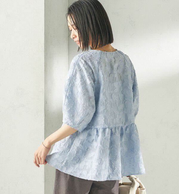 SHIPS for women「〈手洗い可能〉ジャカード ペプラム ブラウス」|シャツ・ブラウス|