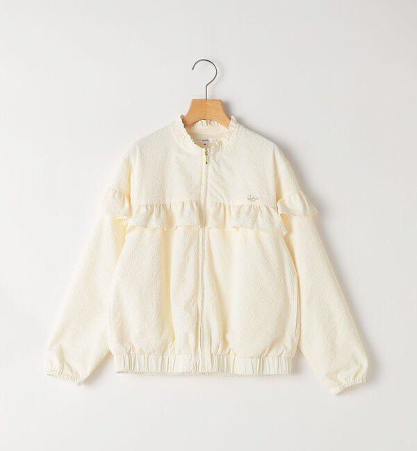 SHIPS KIDS「SHIPS KIDS:140～150cm / 〈UVカット〉ドライタッチ フリル ライト ブルゾン」|ブルゾン・スタジャン|クリーム