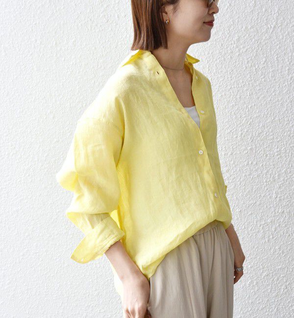 SHIPS any「SHIPS any:〈洗濯機可能〉リネン 刺繍 レギュラー ルーズ シャツ」|シャツ・ブラウス|