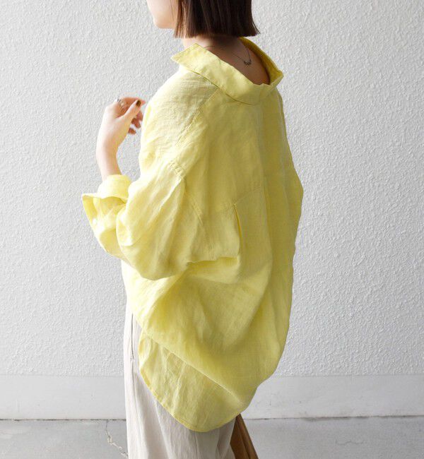 SHIPS any「SHIPS any:〈洗濯機可能〉リネン 刺繍 レギュラー ルーズ シャツ」|シャツ・ブラウス|