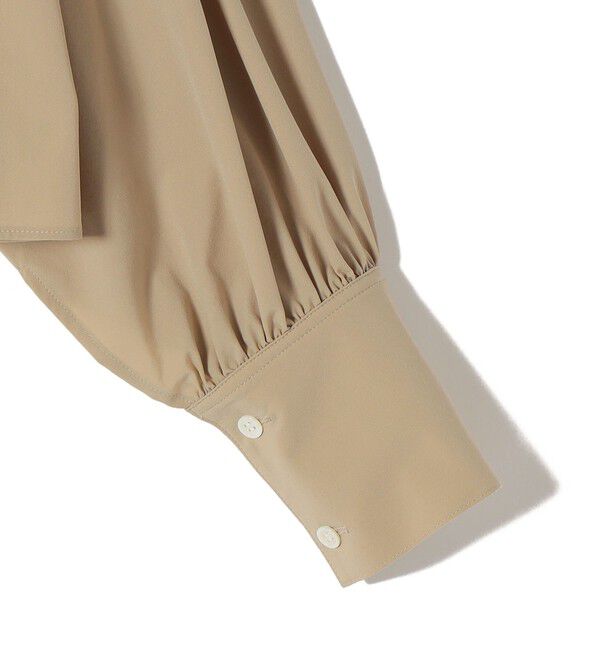 SHIPS for women「堀田茜&times;SHIPS:〈接触冷感/撥水/洗濯機可能〉TEXBRID(R) ギャザー ブラウス」|シャツ・ブラウス|