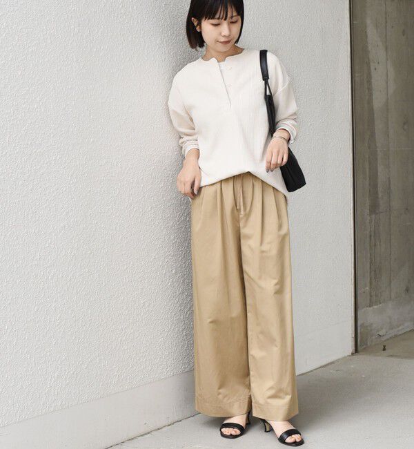 SHIPS Colors 「SHIPS Colors:〈手洗い可能〉変形ワッフル ヘンリーネック プルオーバー」|Tシャツ・カットソー|