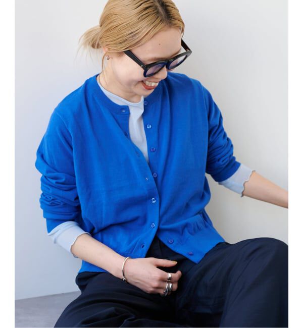 OUTDOOR PRODUCTS Usual Things「ハイゲージコットンコンパクトクルーネックカーディガン」|カーディガン|ブルー A