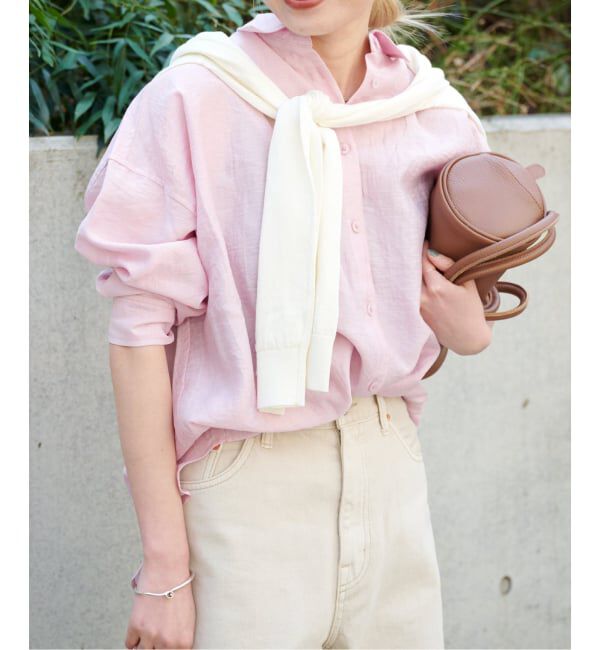 OUTDOOR PRODUCTS Usual Things「追加レ ーヨンリネンシャツ」|シャツ・ブラウス|ピンク