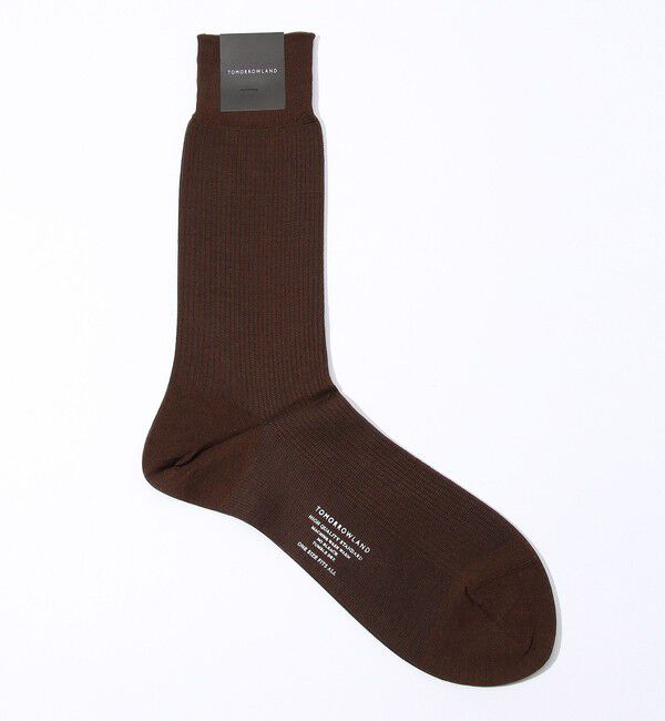 TOMORROWLAND GOODS「TOMORROWLAND コットンナイロン ストライプソックス」|ソックス|ダークブラウン