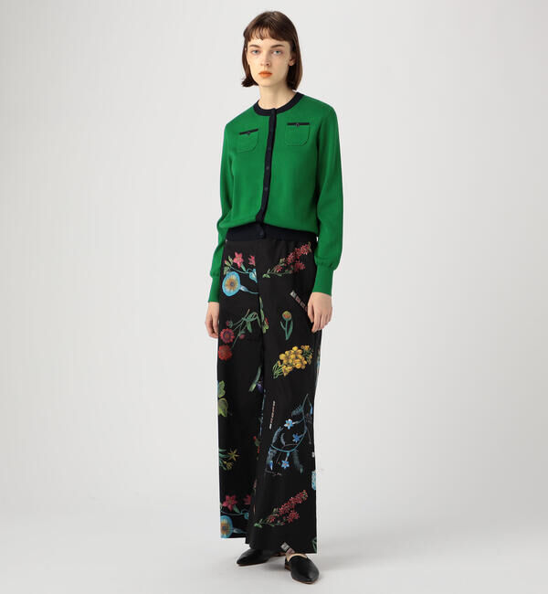 CABaN「コットンカシミヤ バイカラークルーネックカーディガン」|カーディガン|