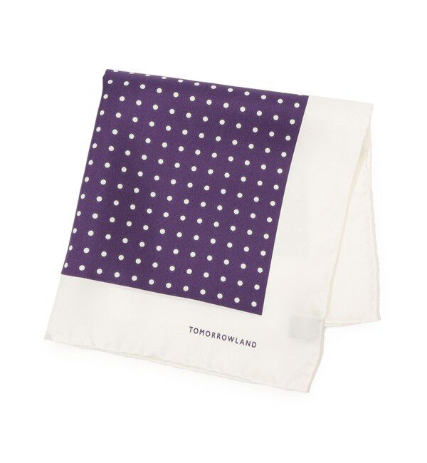 TOMORROWLAND GOODS「TOMORROWLAND シルク ドット ポケットチーフ」|ネクタイ・蝶ネクタイ|76 パープル系