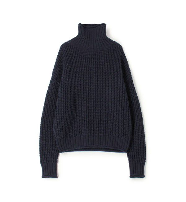 CABaN「コットンカシミヤワッフル タートルネックプルオーバー」|ニット・セーター|69 ネイビー