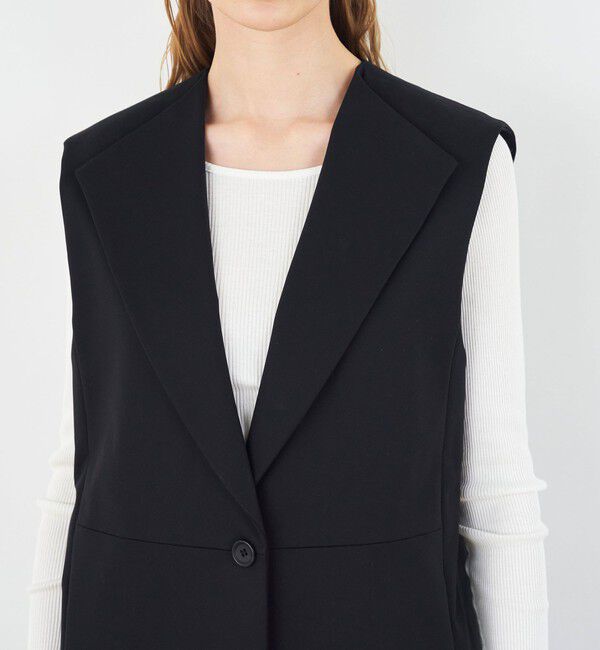 DES PRES「ハイカウントコットンストレッチ ワイドラペルジレ」|ベスト・ジレ|