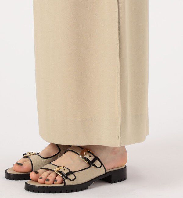 MACPHEE「トリアセテートポリエステルサテン ベルテッドマキシスカート」|タイト|