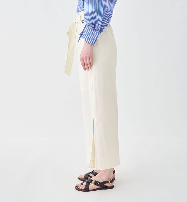 MACPHEE「コットンラッセル Iラインマキシスカート」|タイト|