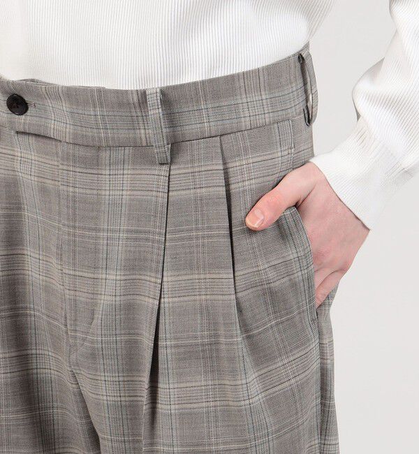 TOMORROWLAND MENS「ポリエステルウールツイル 2プリーツストレートパンツ」|スラックス|