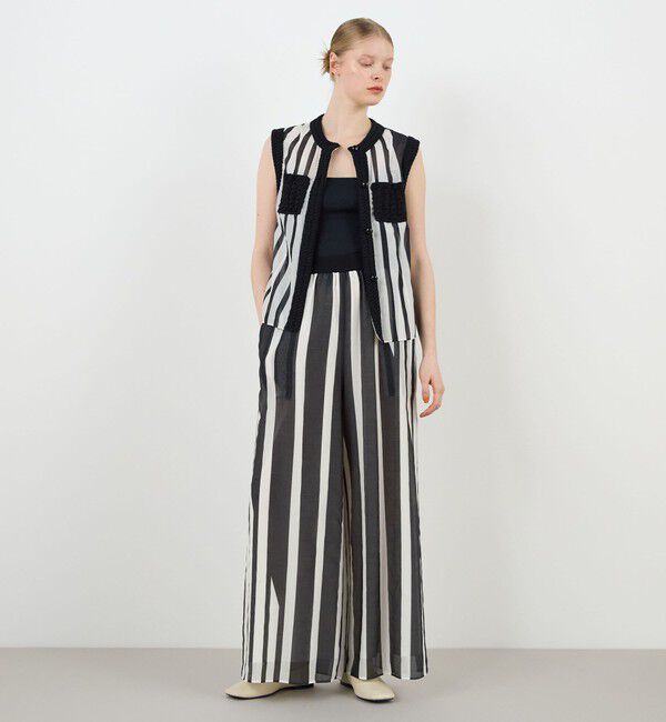 DES PRES「サークルストライププリント ギャザーワイドパンツ」|その他|