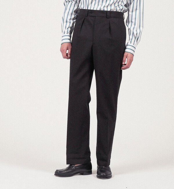 TOMORROWLAND MENS「60/2コットン イン1プリーツスラックス」|スラックス|