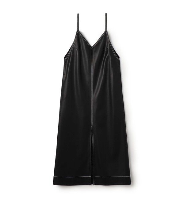MACPHEE「レザーライク キャソールワンピース」|ワンピース|19 ブラック