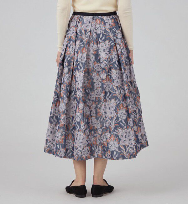TOMORROWLAND collection「ロゼットフラワープリント タックスィングスカート」|フレア|