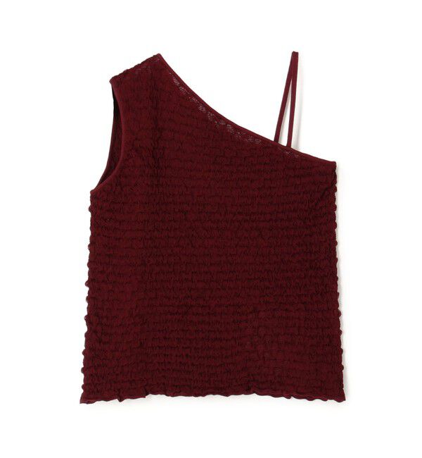 Ballsey「シャーリングジャカード アシンメトリータンクトップ」|タンクトップ|39 ボルドー