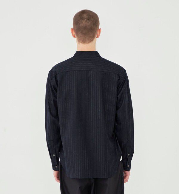 GALERIE VIE「ライトフラノストレッチ スタンドカラーシャツ」|シャツ・ブラウス|