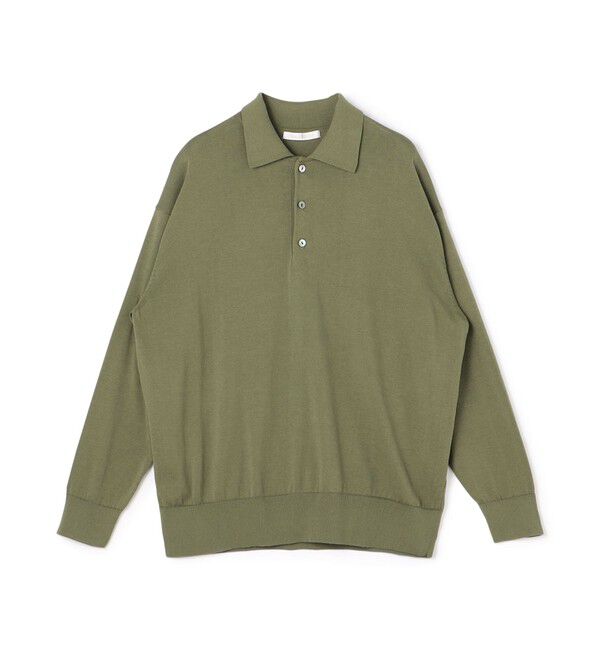 GALERIE VIE「プレーンコットン ポロプルオーバー」|ニット・セーター|55 グリーン