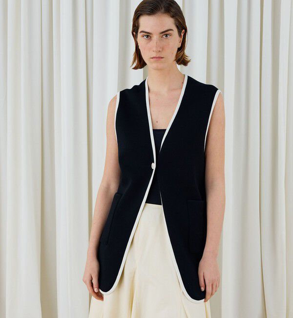DES PRES「レーヨンナイロンダブルフェイス Vネックジレ」|ベスト・ジレ|