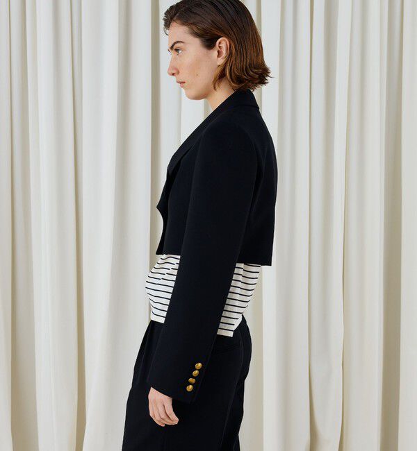 DES PRES「ソフトウールオックス クロップドジャケット」|テーラードジャケット|