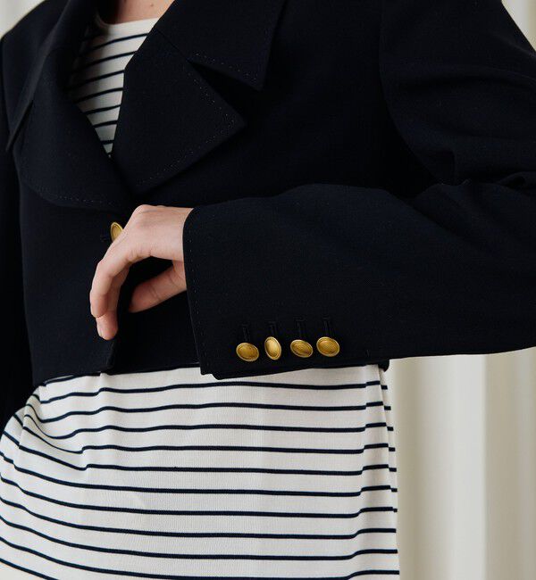 DES PRES「ソフトウールオックス クロップドジャケット」|テーラードジャケット|