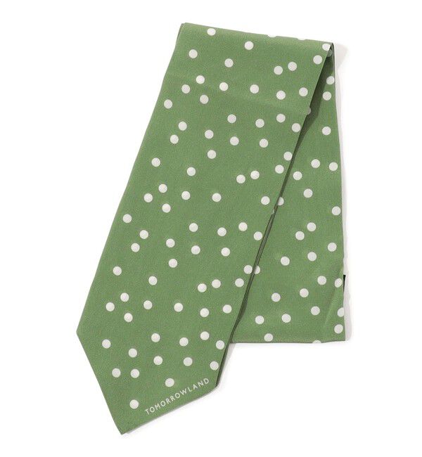 TOMORROWLAND GOODS「TOMORROWLAND MADE IN ITALY シルク ランダムドット スカーフ」|バンダナ・スカーフ|56 カーキ系
