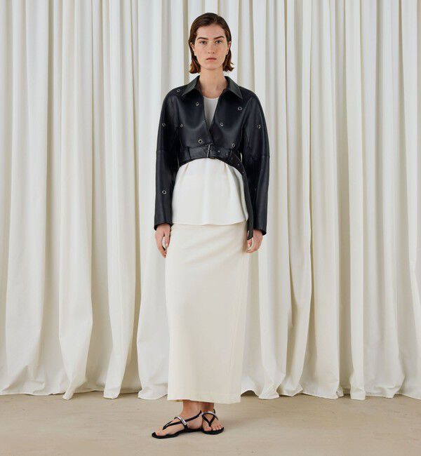 DES PRES「ラムレザーアイレット クロップドブルゾン」|ライダースジャケット|