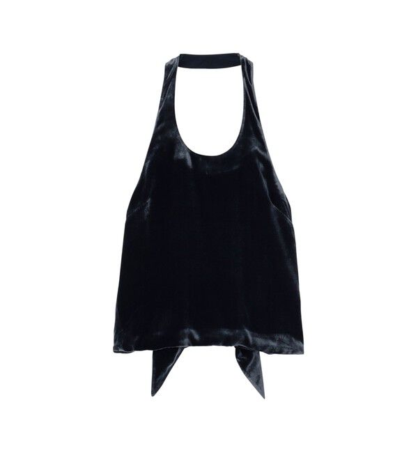 BACCA「レーヨンシルクベルベット ホルターネックブラウス」|シャツ・ブラウス|67 ダークブルー