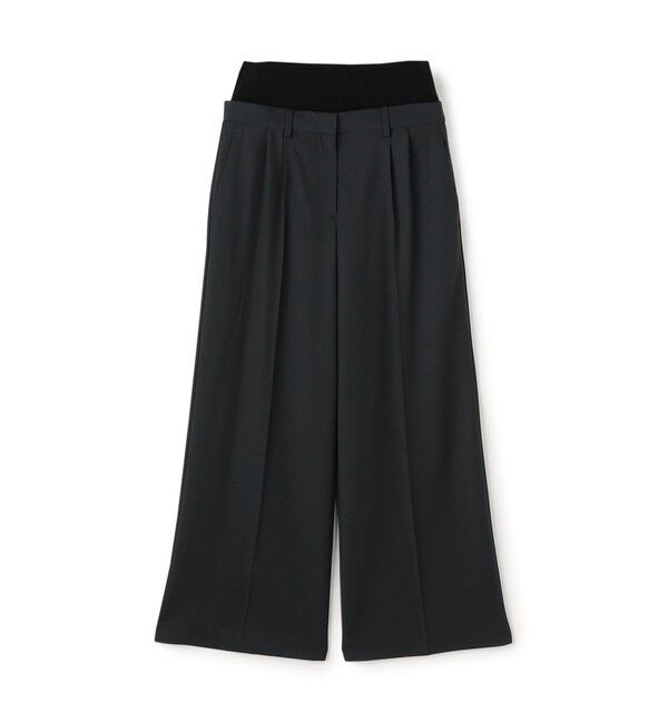 DES PRES「ハイツイストギャバジン ウエストバンド付きパンツ」|スラックス|17 チャコールグレー