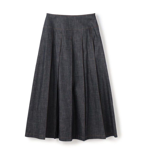 GALERIE VIE「 ステイブルーデニム フルタックスカート」|スカート|65 ブルー